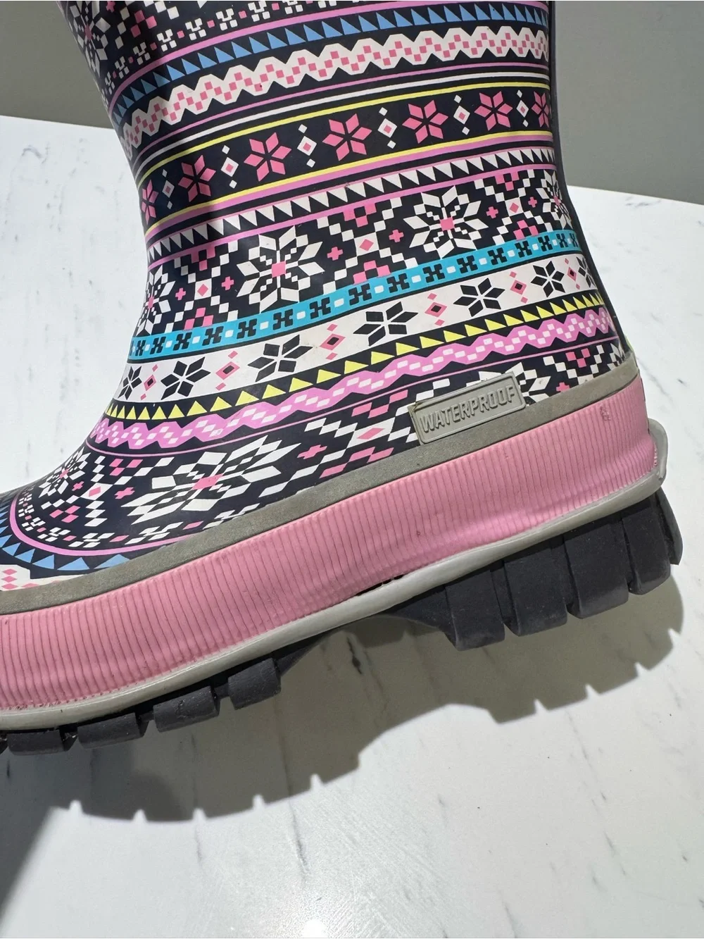 Western Chief Little Girls 10 Waterproof Winter Rain Snow Boots - Pink Pattern